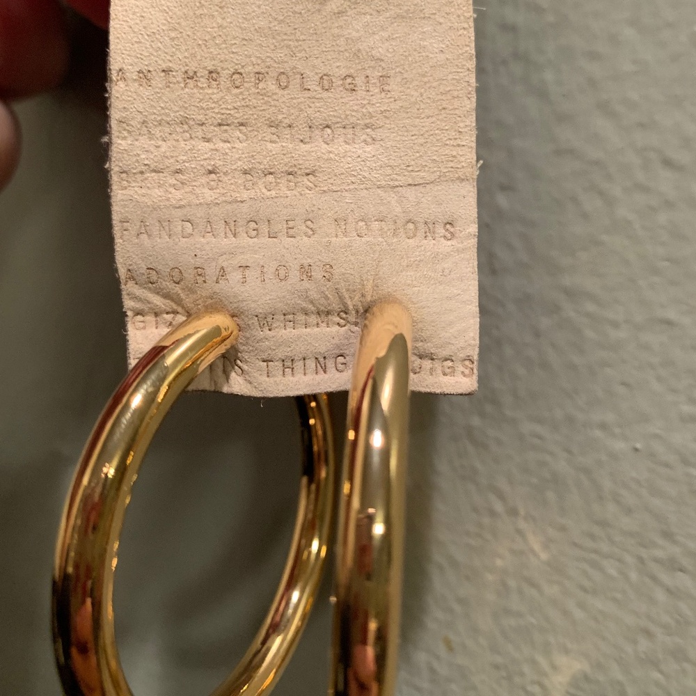 Anthropologie NWT gold hoops